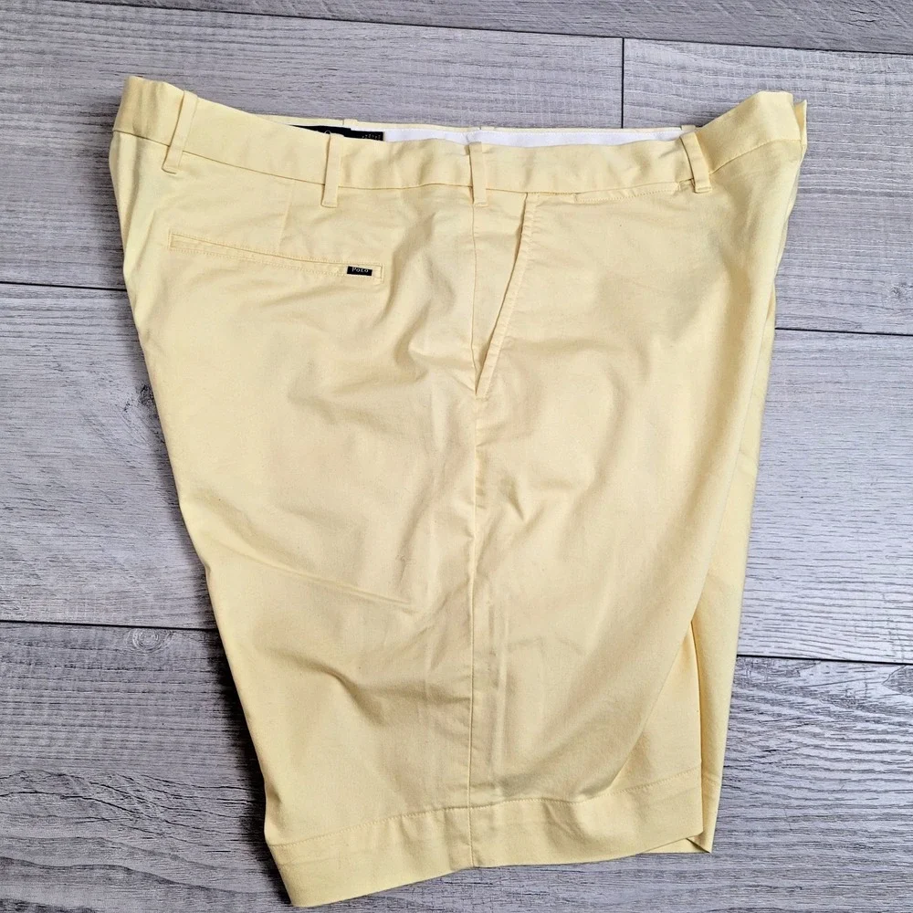 ⛳Polo Ralph Lauren Performance Golf Shorts Mens 38x9 Yellow Stretch Tailored Fit
